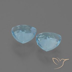 Gemme di Topazio Celeste naturale da 3.04 ct, Taglio trillion, VVS-VS