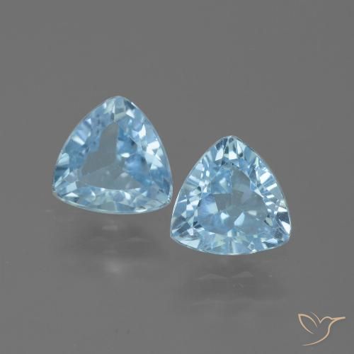 2.61ctw Naturale Celeste Topazio, Taglio trillion, VVS