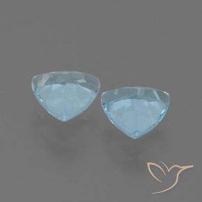 Gemme di Topazio Celeste naturale da 2.61 ct, Taglio trillion, VVS
