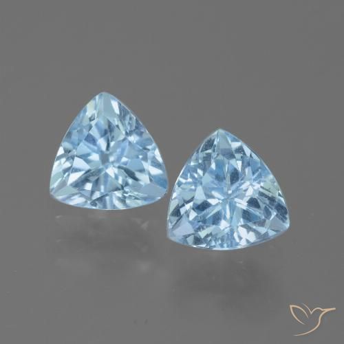 2.91ctw Naturale Celeste Topazio, Taglio trillion, VVS-VS