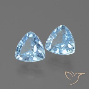 Gemme di Topazio Blu svizzero naturale da 2.84 ct, Taglio trillion, VVS-VS