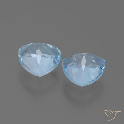 Gemme di Topazio Blu svizzero naturale da 3.25 ct, Taglio trillion, VVS-VS