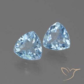 Gemme di Topazio Blu svizzero naturale da 2.58 ct, Taglio trillion, VVS-VS