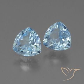 Gemme di Topazio Blu svizzero naturale da 2.94 ct, Taglio trillion, VVS-VS