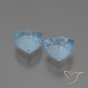 Gemme di Topazio Blu svizzero naturale da 2.94 ct, Taglio trillion, VVS-VS