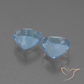 Gemme di Topazio Celeste naturale da 2.68 ct, Taglio trillion, VS