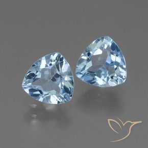 Gemme di Topazio Blu svizzero naturale da 2.96 ct, Taglio trillion, VS