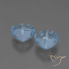 Gemme di Topazio Blu svizzero naturale da 2.96 ct, Taglio trillion, VS
