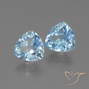 Gemme di Topazio Blu svizzero naturale da 2.89 ct, Taglio trillion, VVS-VS