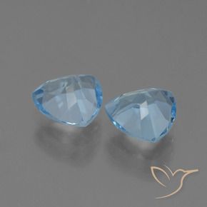 Gemme di Topazio Blu svizzero naturale da 2.89 ct, Taglio trillion, VVS-VS