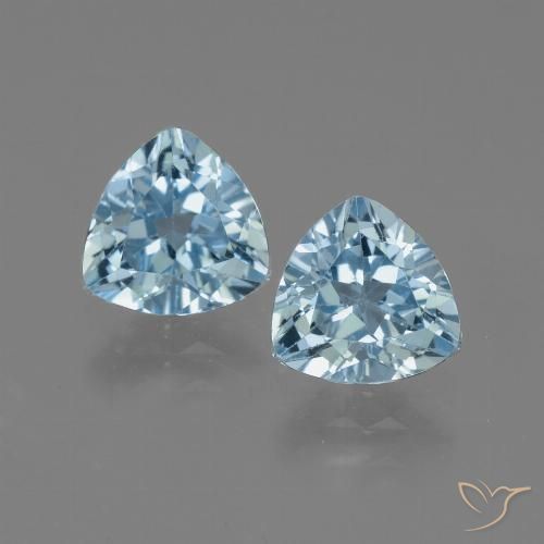 2.94ctw Naturale Celeste Topazio, Taglio trillion, VVS-VS
