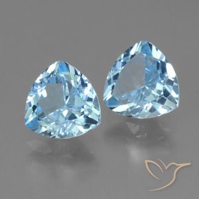 Gemme di Topazio Blu svizzero naturale da 2.95 ct, Taglio trillion, VVS