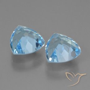 Gemme di Topazio Blu svizzero naturale da 2.95 ct, Taglio trillion, VVS