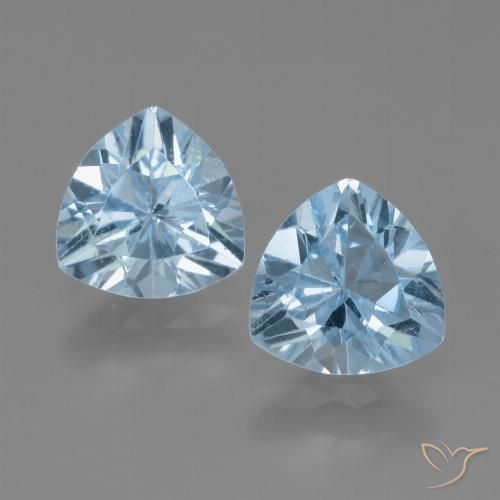 2.57ctw Naturale Celeste Topazio, Taglio trillion, VVS-VS