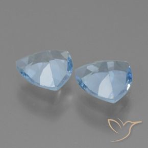 Gemme di Topazio Celeste naturale da 2.57 ct, Taglio trillion, VVS-VS