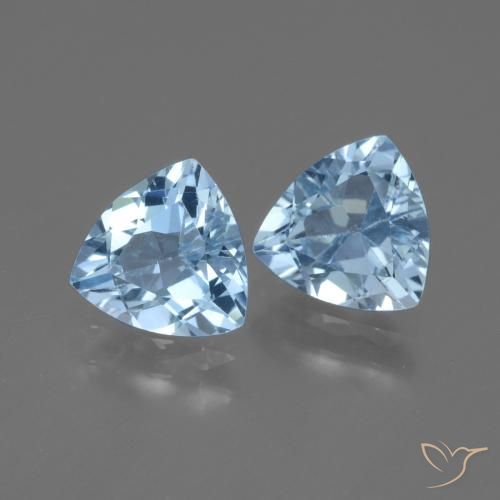 Gemme di topazio celeste naturale da 2,50 ct, taglio trillion, VVS-VS