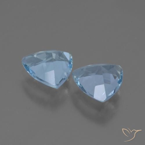 Gemme di topazio celeste naturale da 2,50 ct, taglio trillion, VVS-VS