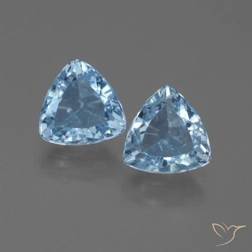 2.55ctw Naturale Celeste Topazio, Taglio trillion, VVS-VS