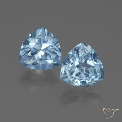 2.84ctw Naturale Celeste Topazio, Taglio trillion, VVS-VS