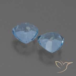 Gemme di Topazio Celeste naturale da 2.84 ct, Taglio trillion, VVS-VS