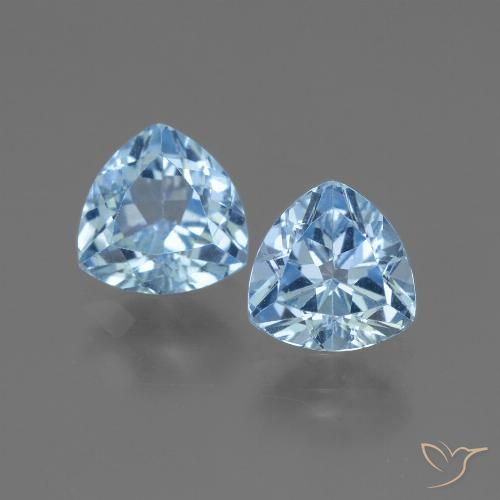 2.85ctw Naturale Celeste Topazio, Taglio trillion, VVS-VS