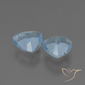 Gemme di Topazio Celeste naturale da 2.78 ct, Taglio trillion, VVS-VS