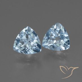 Gemme di Topazio Celeste naturale da 2.54 ct, Taglio trillion, VVS-VS