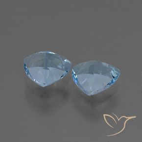 Gemme di Topazio Celeste naturale da 2.54 ct, Taglio trillion, VVS-VS