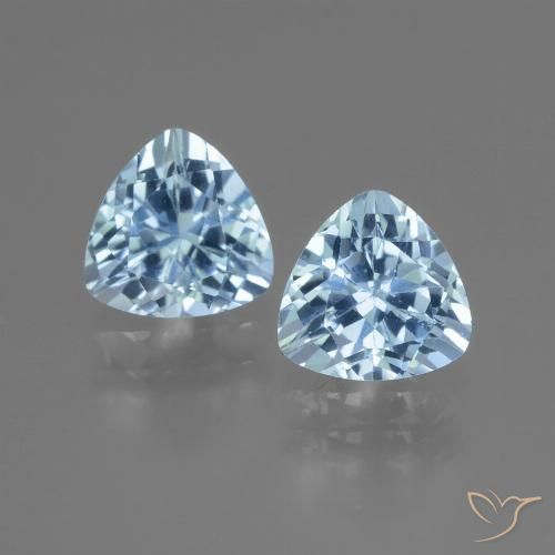 3.16ctw Naturale Blu svizzero Topazio, Taglio trillion, VVS-VS