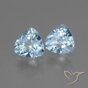 Gemme di Topazio Blu svizzero naturale da 3.16 ct, Taglio trillion, VVS-VS