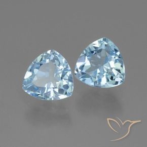 Gemme di Topazio Celeste naturale da 3.14 ct, Taglio trillion, VVS-VS