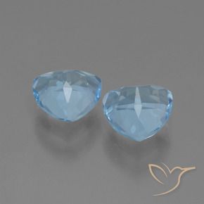 Gemme di Topazio Celeste naturale da 3.14 ct, Taglio trillion, VVS-VS