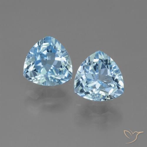 3.00ctw Naturale Blu svizzero Topazio, Taglio trillion, VVS-VS