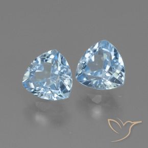 Gemme di Topazio Blu svizzero naturale da 3.00 ct, Taglio trillion, VVS-VS