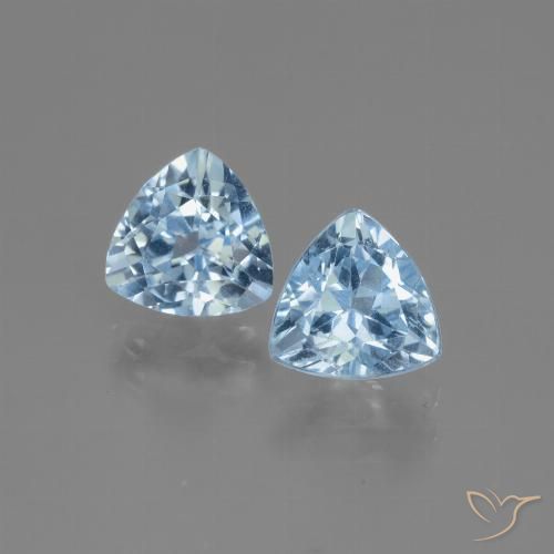 3.01ctw Naturale Celeste Topazio, Taglio trillion, VVS-VS