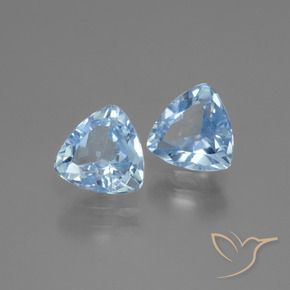 Gemme di Topazio Celeste naturale da 2.83 ct, Taglio trillion, VVS-VS