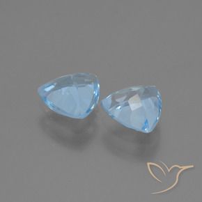 Gemme di Topazio Celeste naturale da 2.56 ct, Taglio trillion, VS
