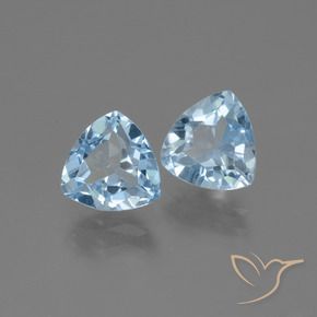 Gemme di Topazio Blu svizzero naturale da 2.83 ct, Taglio trillion, VVS-VS