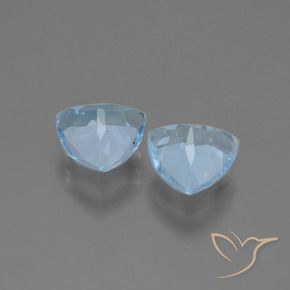 Gemme di Topazio Blu svizzero naturale da 2.83 ct, Taglio trillion, VVS-VS