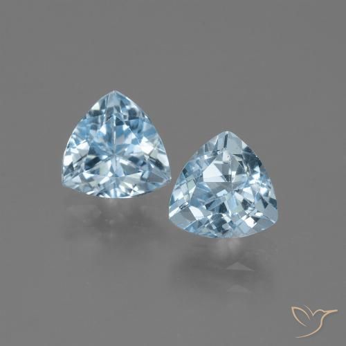 2.95ctw Naturale Celeste Topazio, Taglio trillion, VVS-VS