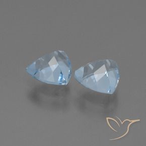 Gemme di Topazio Celeste naturale da 2.95 ct, Taglio trillion, VVS-VS