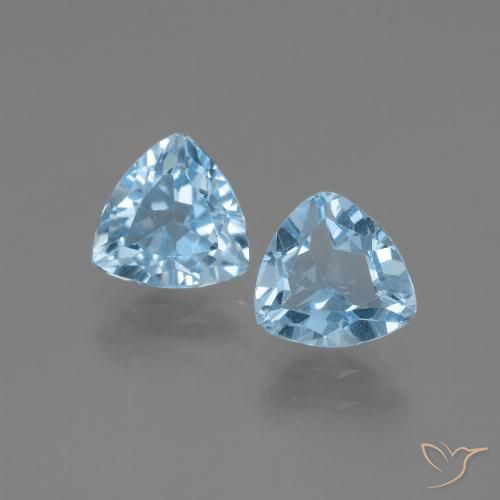 2.80ctw Naturale Celeste Topazio, Taglio trillion, VVS-VS