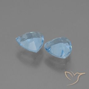 Gemme di Topazio Celeste naturale da 2.80 ct, Taglio trillion, VVS-VS