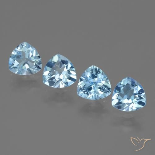 4.98ctw Naturale Celeste Topazio, Taglio trillion, VVS-VS