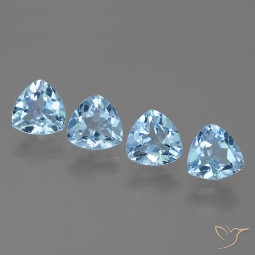 5.73ctw Naturale Celeste Topazio, Taglio trillion, VVS-VS