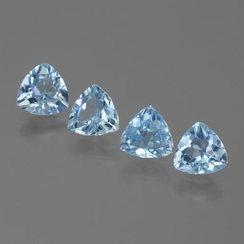 Topazio naturale blu da 5,34 ct, trillion, VVS-VS