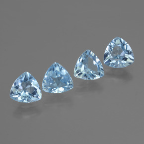Topazio naturale blu da 5,34 ct, trillion, VVS-VS