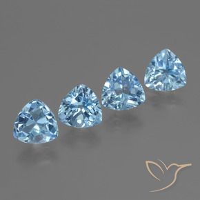 Gemme di Topazio Blu svizzero naturale da 5.40 ct, Taglio trillion, VVS-VS