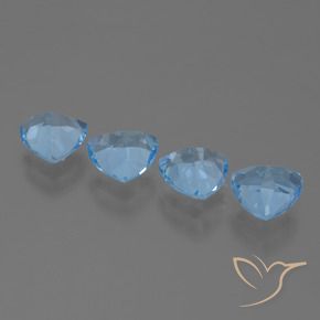Gemme di Topazio Blu svizzero naturale da 5.40 ct, Taglio trillion, VVS-VS