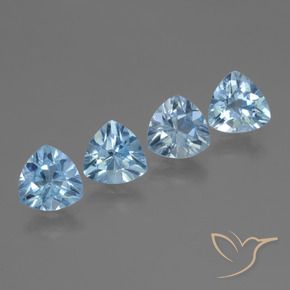 Gemme di Topazio Blu svizzero naturale da 4.84 ct, Taglio trillion, VVS-VS